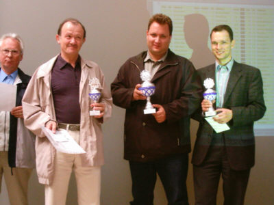 Die Top 3: Reinhard Postler (3. Platz), GM Robert Rabiega (Sieger), Andreas Breier (2. Platz)