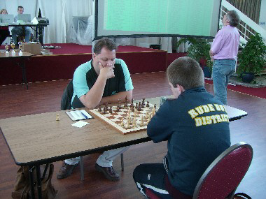 Board 1: Dominik Orzech - GM Robert Rabiega (½:½)