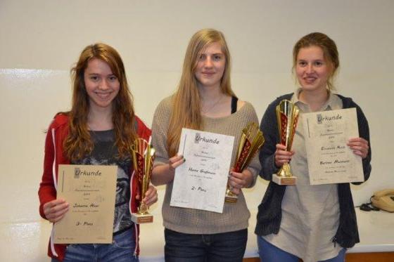 14. bis 16. März 2014: Elisabeth wird Berliner Meisterin mit 4 aus 4 bei der BJEM 2014 (U16w), Hanna wird Berliner Vize-Meisterin mit 3 aus 4.