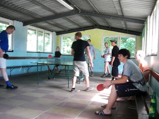 Beim Tischtennis im Trainingslager 2008 am Köthener See