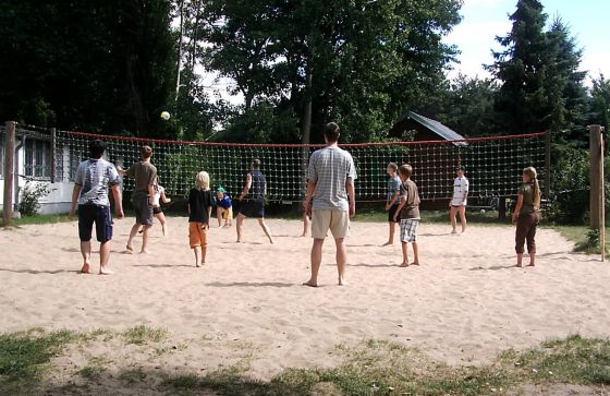 Beim Volleyball im Trainingslager 2008 am Köthener See